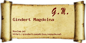 Gindert Magdolna névjegykártya